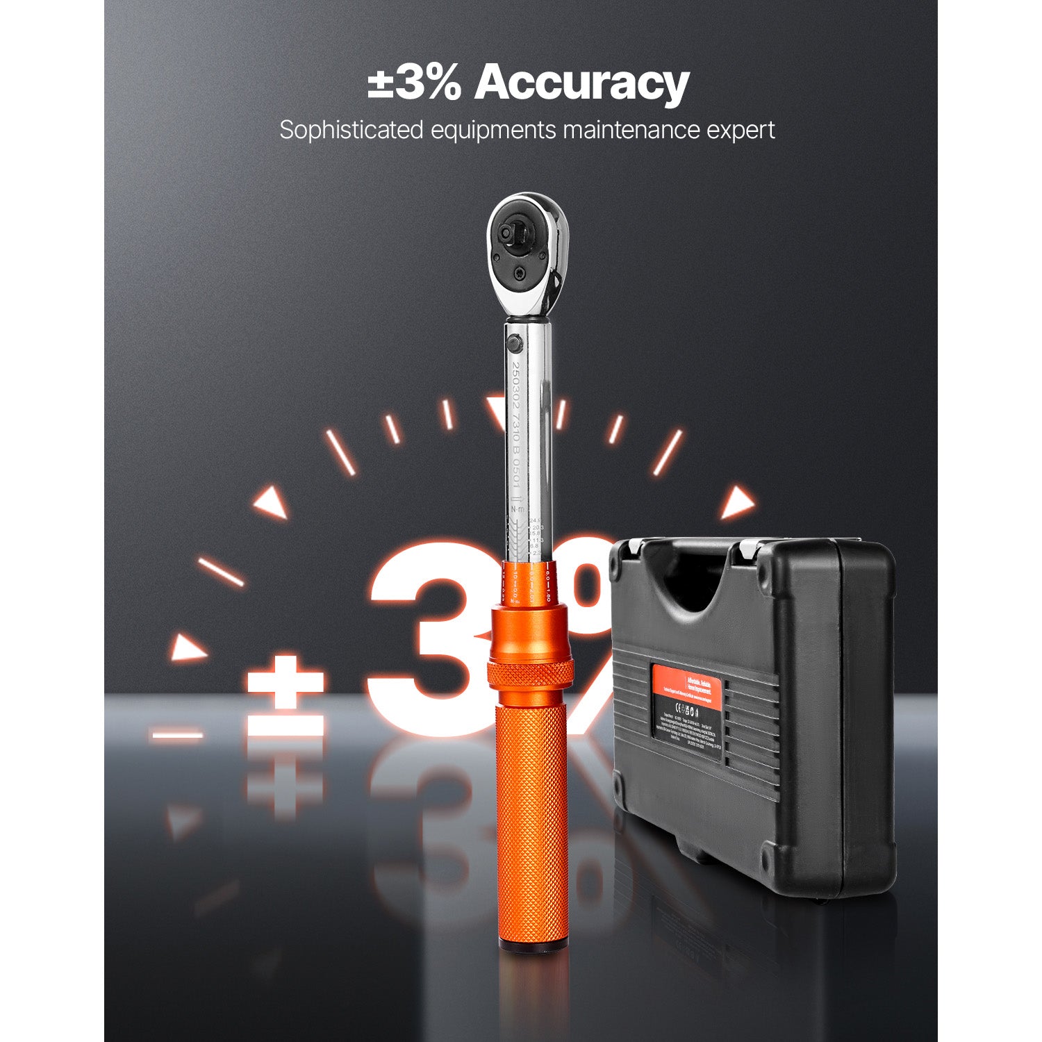 KFFKFF Click Torque Wrench Set, 1/4-Inch Drive, 20-240 lbf-in / 2.3-27.1 N.m, Dual-Direction with Dual Range Scales, 72-Tooth Design, 3% Acc - Image 5