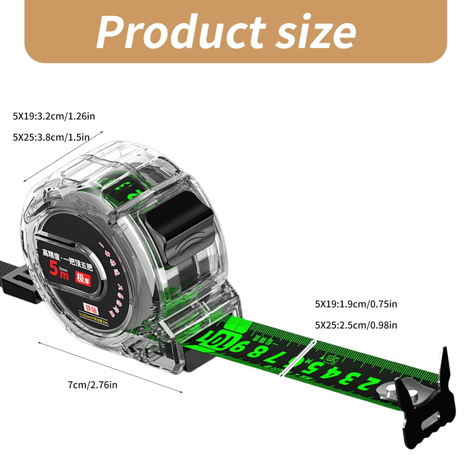 Tape Measure 16.4Ft Measuring Tape Extendable, Self-Lockings Tape Measurer, Easy Reads Measurement Tape - Image 3