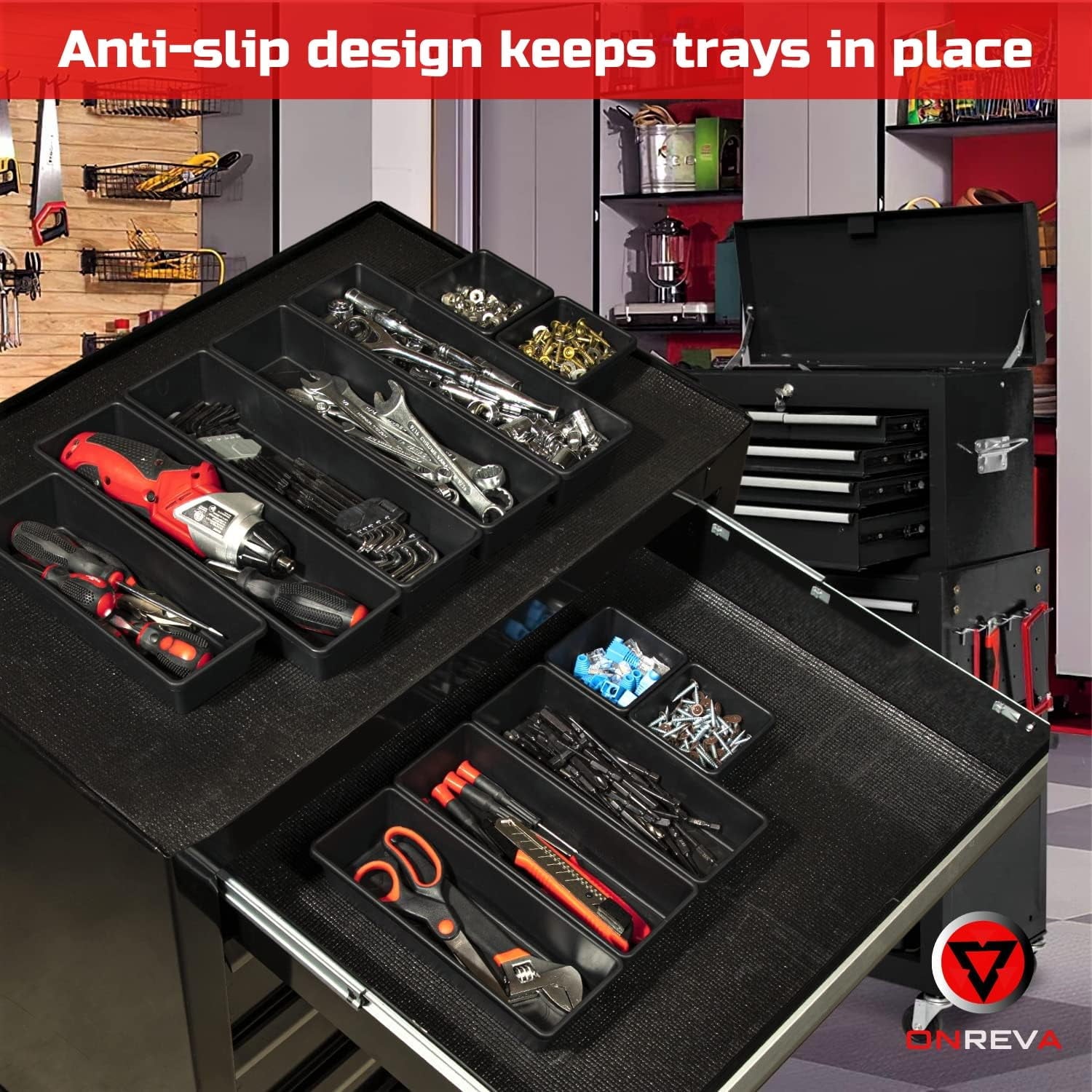 Tray Divider Set, Extra Large Trays, s and Storage Kit, Rolling Chest Drawer Bins, Hardware Screwdrivers Pliers Organ... - Image 5