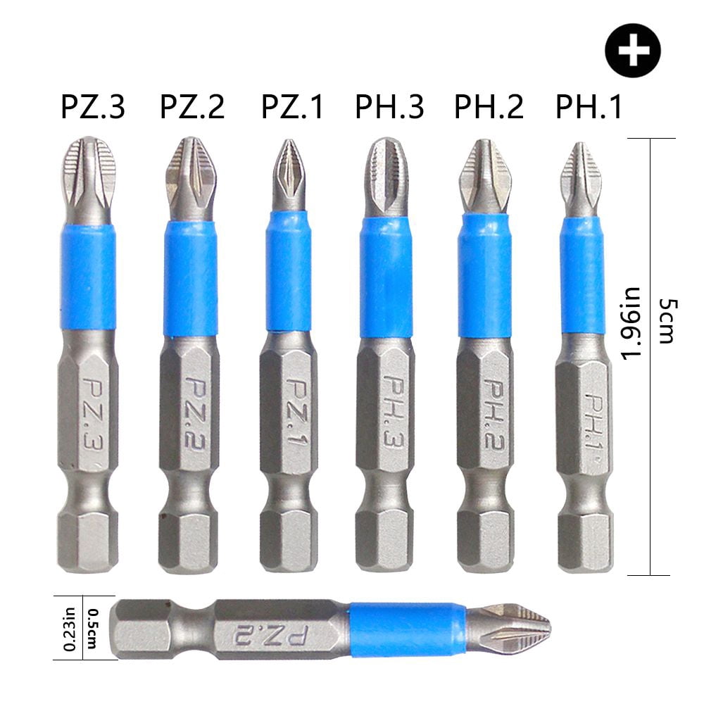 6pcs Magnetic Anti-Slip Screwdriver Bit Set, Phillips Screwdriver Bits Hand Tools, 1/4'' Hex Shank Cross for Power Screwdriver Drill Impact - Image 5