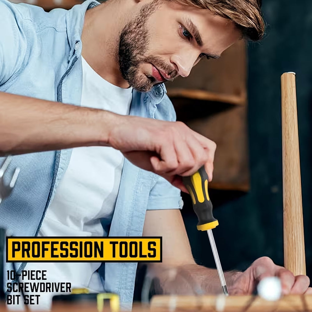 12-Piece Magnetic Screwdrivers Set, 5 Phillips and 5 Slotted Tips Professional Cushion Grip Screwdriver Set with Glove - Image 6