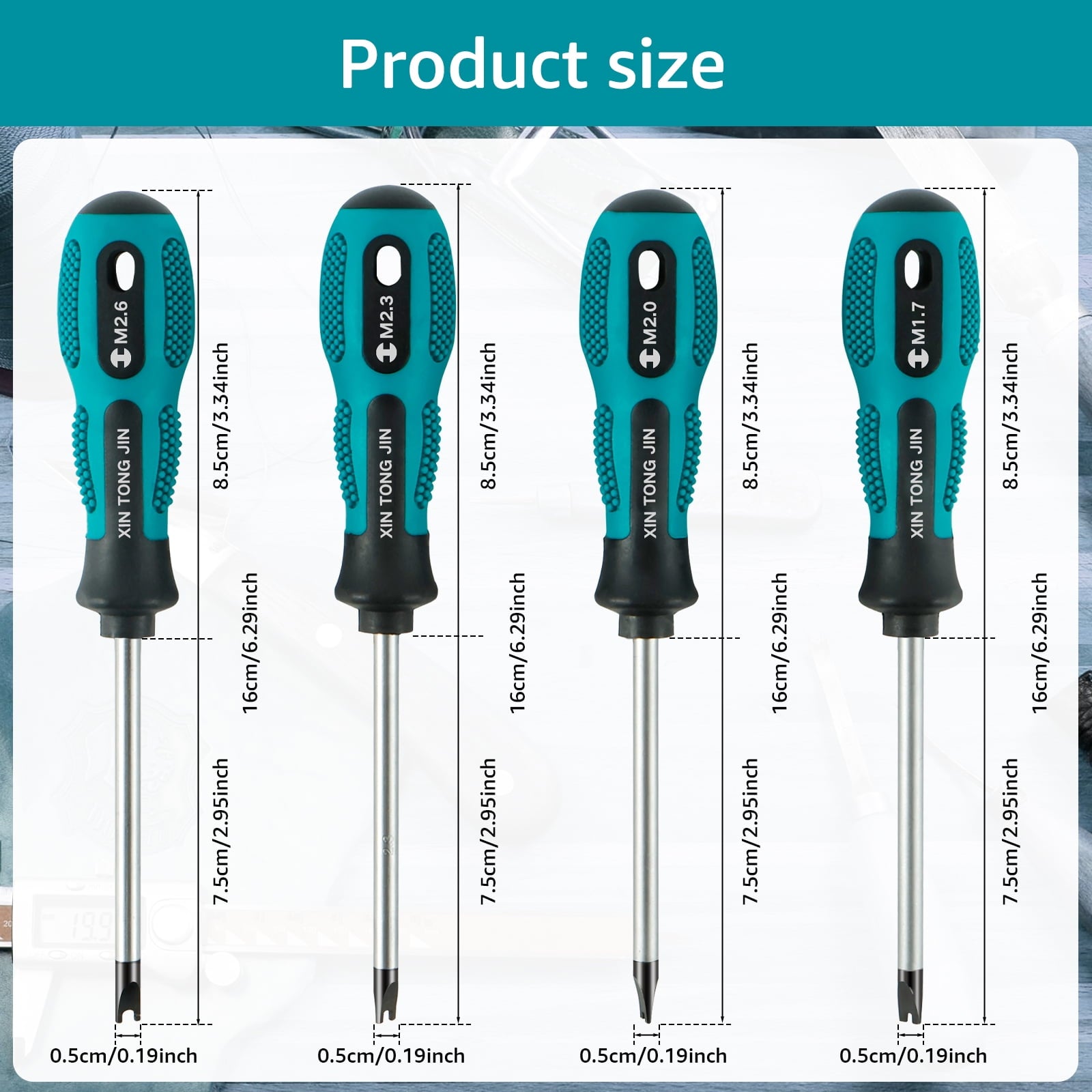 4Pcs Screwdriver Set U-Shape Head Precision Screw Drivers Hand Tool Kit Cr-V Professional Spanner Screwdriver Kit M1.7 x 50mm M2.0 x 50mm M2 - Image 2