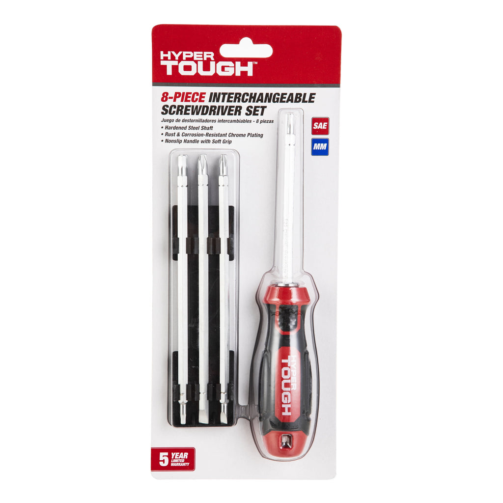 Hyper Tough 8 Piece Interchangeable Slotted & Phillips Bits Screwdriver Set - Image 2