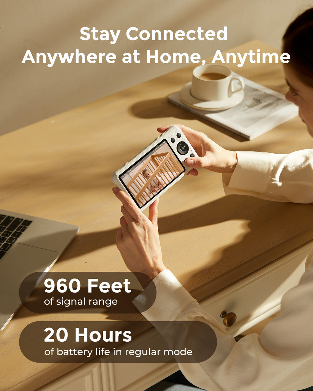 Momcozy 5-Inch Dual-mode Smart Baby Monitor with 2 Camera -BM04