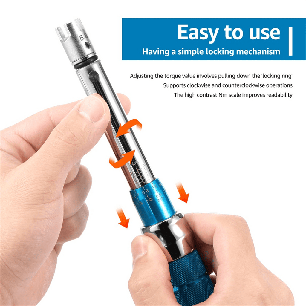 Spoke Torque Wrench, 2-10 NM Wrench Set, Steel Wheel Spanner with Storage Box, 5.0-6.8mm - Image 3
