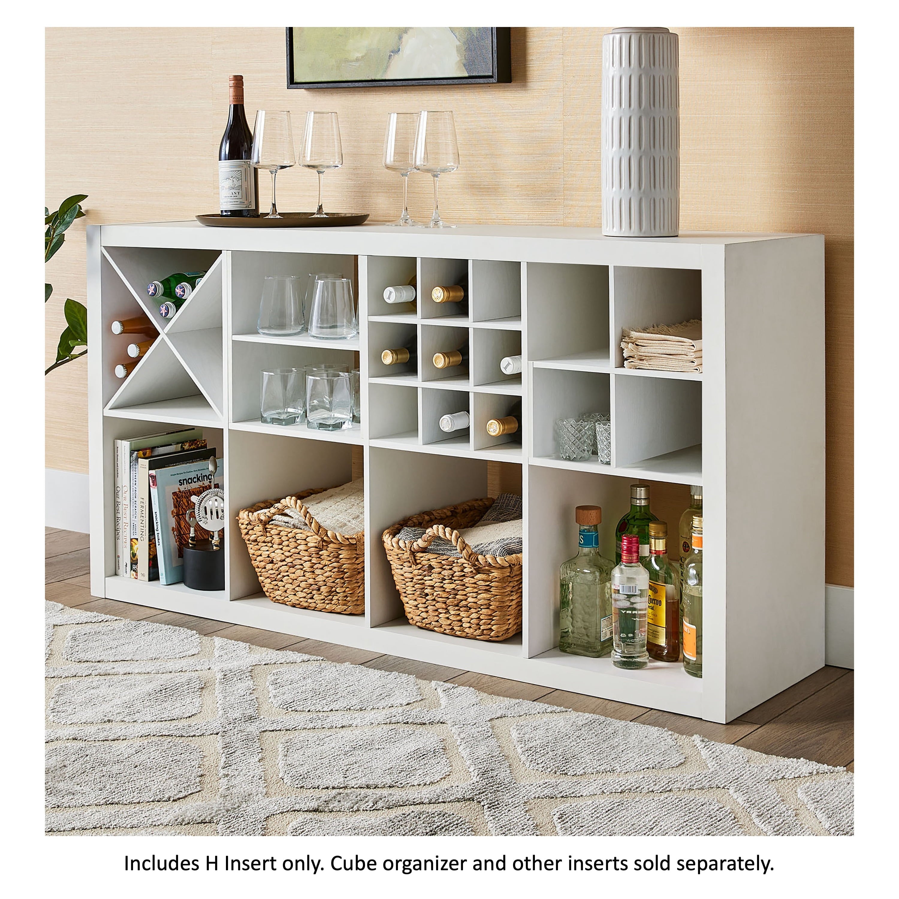 Better Homes &amp; Gardens H Shelf Insert for Cube Organizers, Tobacco Oak