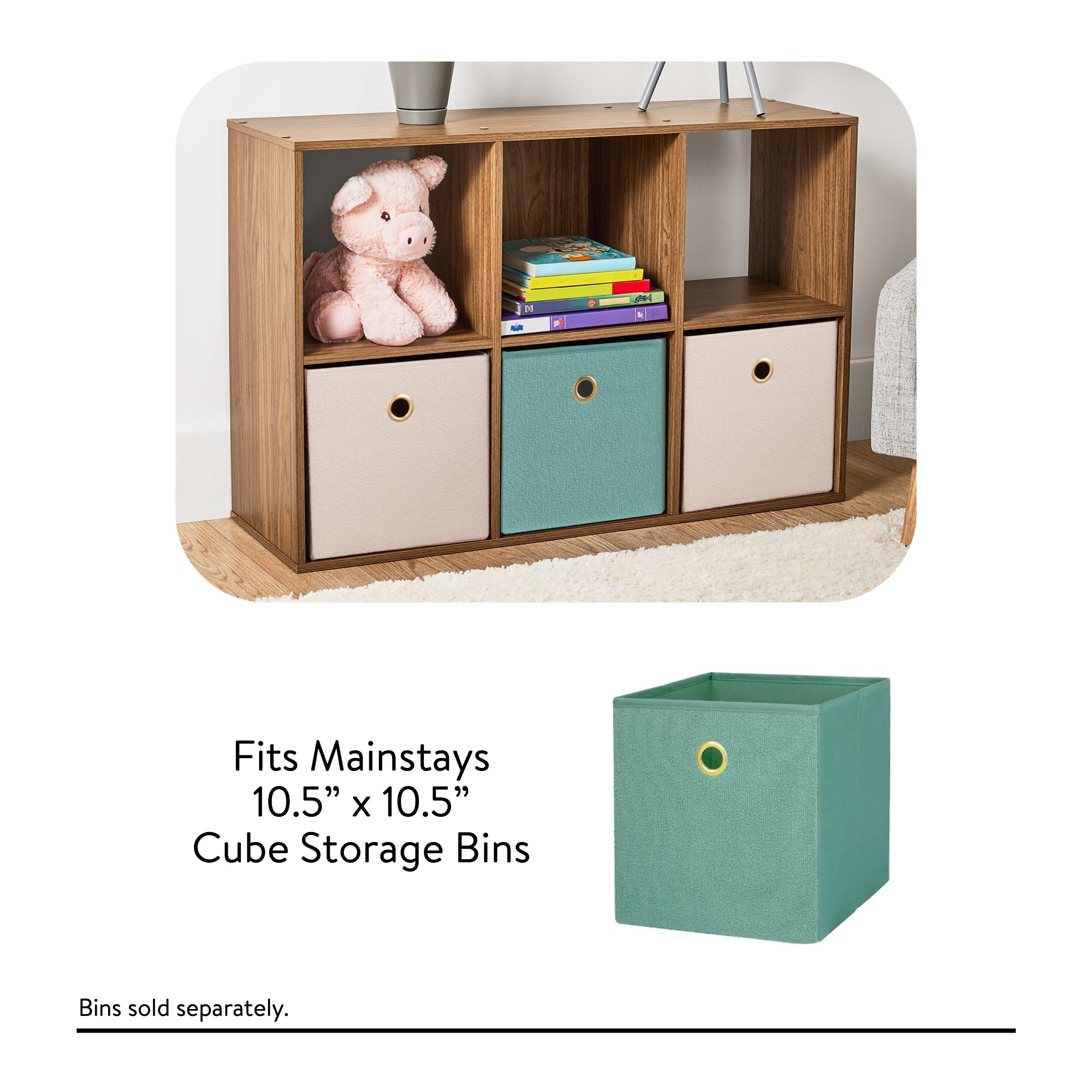 6 Cube Storage Organizer, White Portable for Home