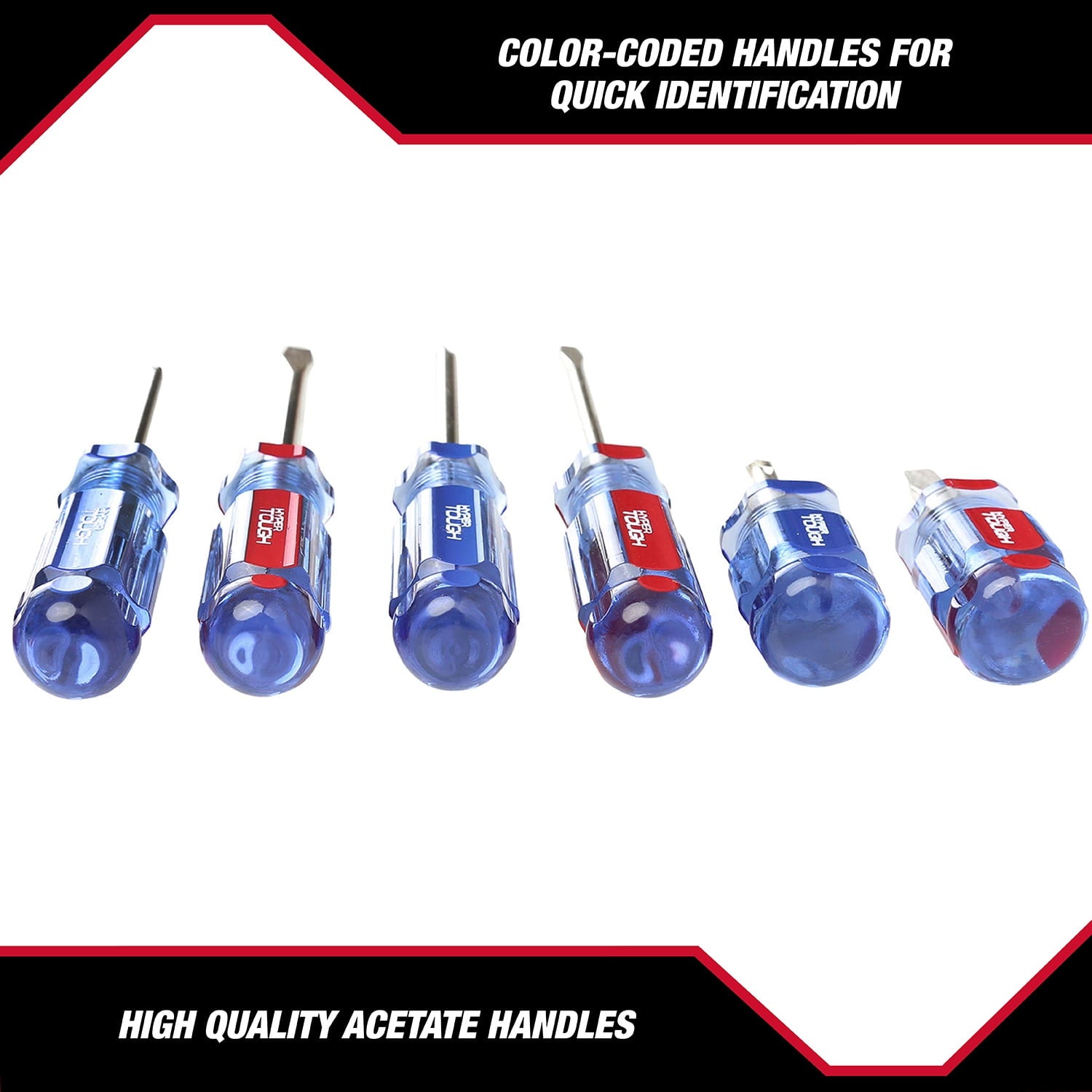 6-Piece Phillip and Slotted Screwdriver Set with Acetate Handle - Image 5