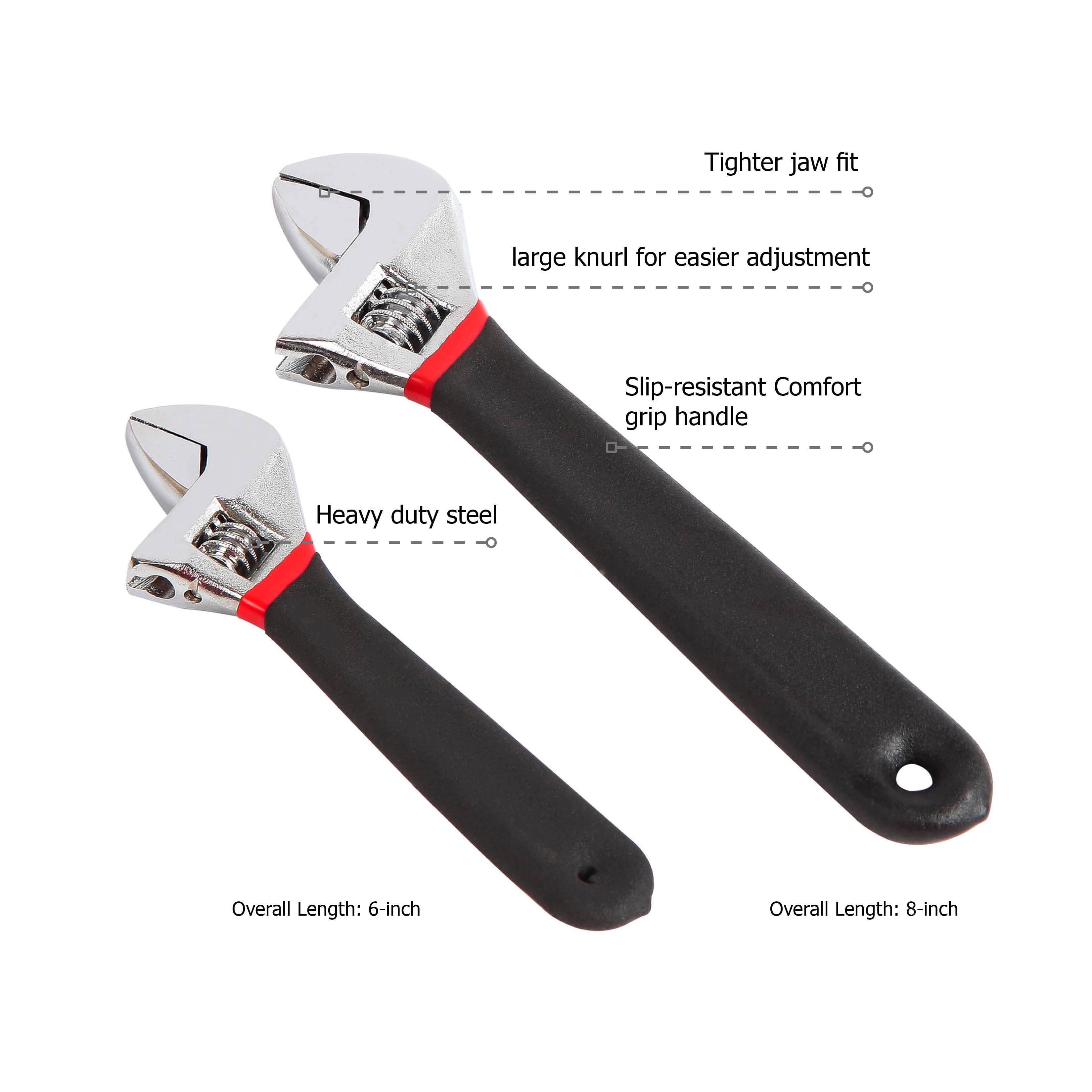 2-Piece Adjustable Wrench Set with Comfort Handles - Image 2