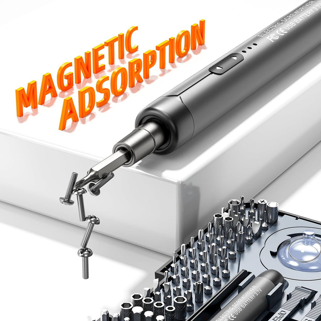 46-in-1 Mini Electric Screwdriver Kit, 3N.m Torque & Quick-Charge | Precision Set with Magnetic Bits & Case | 5 Torqu... - Image 5