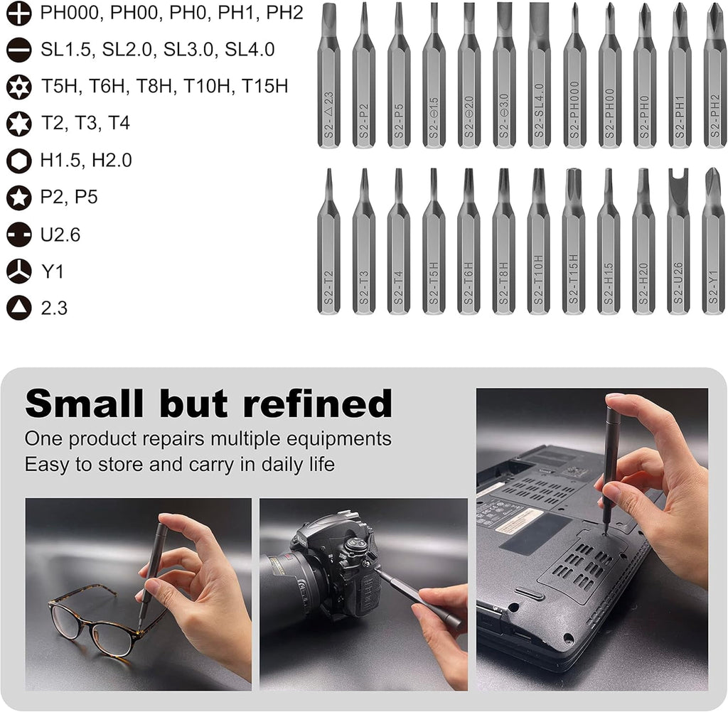 25 in 1 Small Precision Magnetic S2 Steel Screwdriver Set for Electronics - Image 6