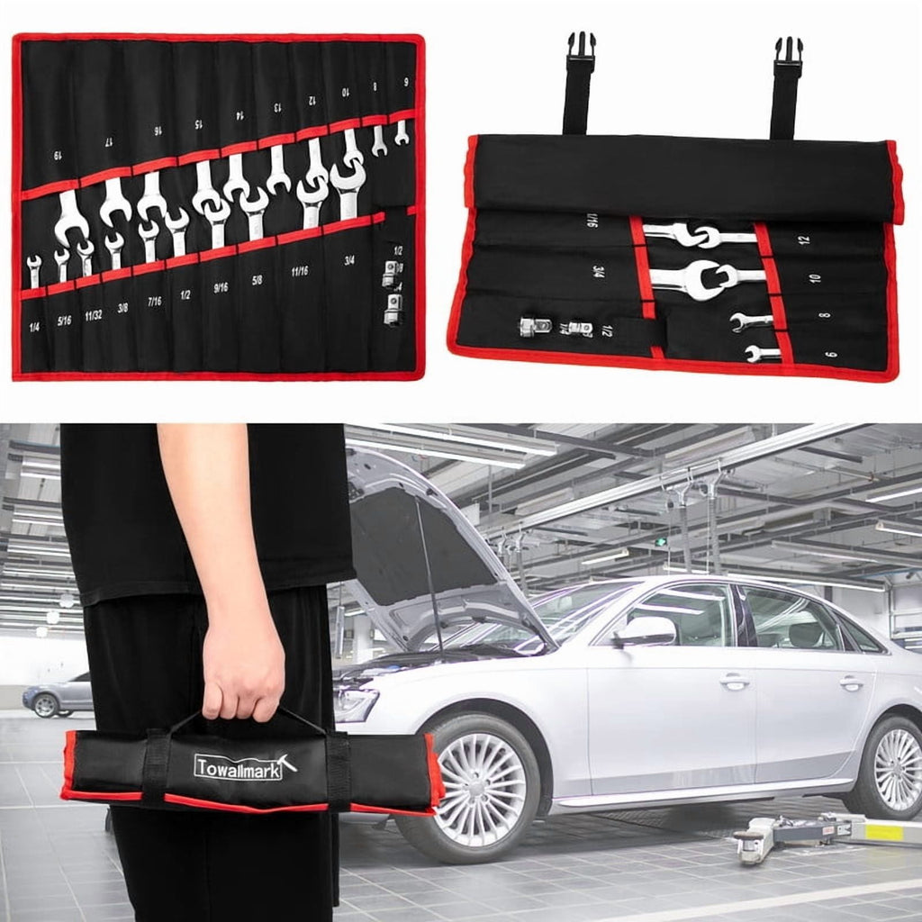 20 PCS Flex Head Ratcheting Wrench Set, Professional Ratchet Wrench Kit With 72 Tooth CR-V Steel, Roll Up Pouch, SAE ... - Image 4