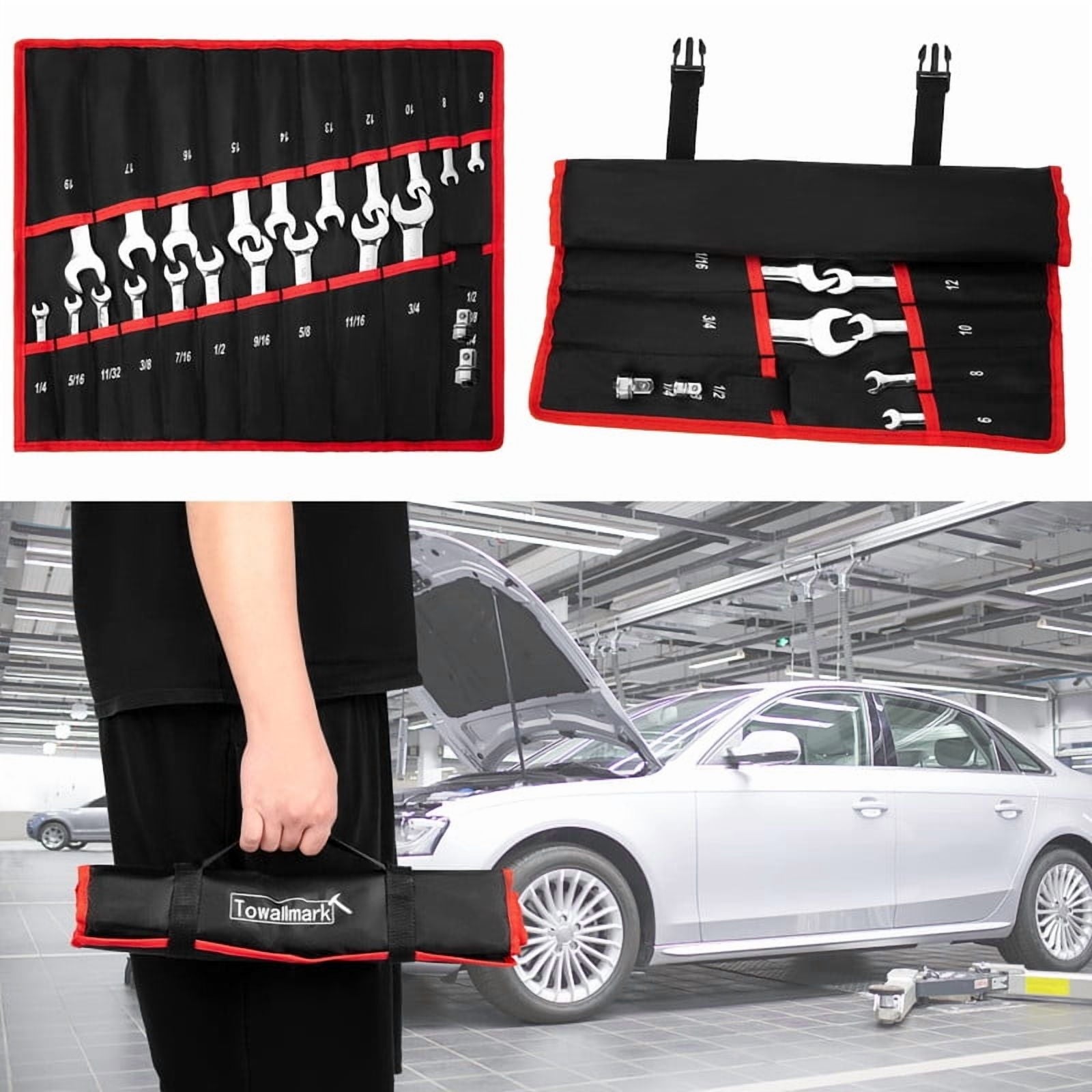 20 PCS Flex Head Ratcheting Wrench Set, Professional Ratchet Wrench Kit With 72 Tooth CR-V Steel, Roll Up Pouch, SAE ... - Image 4