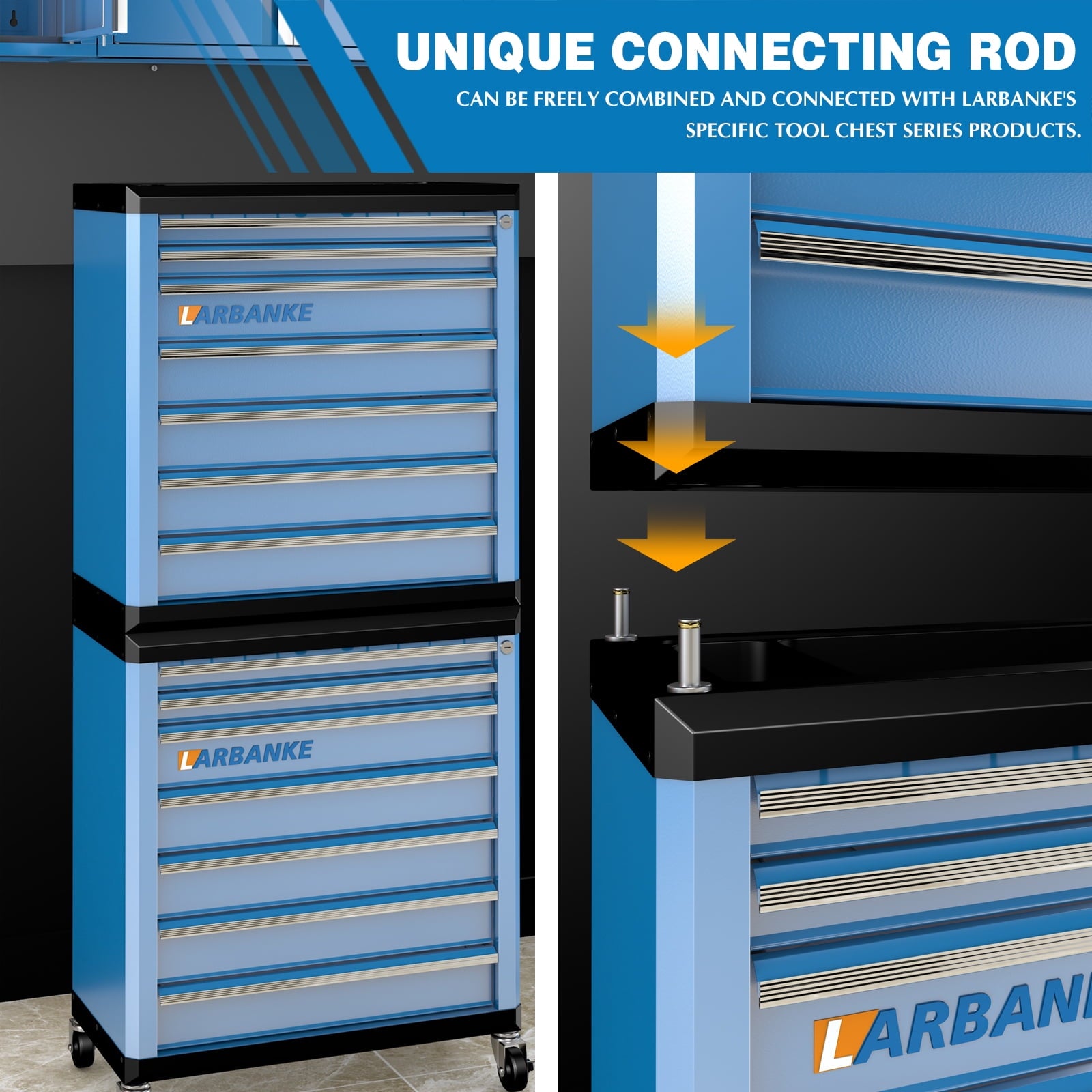 7-Drawer Rolling Tool Chest with Lock, Cectable Tool Cabinet & Cart for Garage Workshop Storage - Image 4