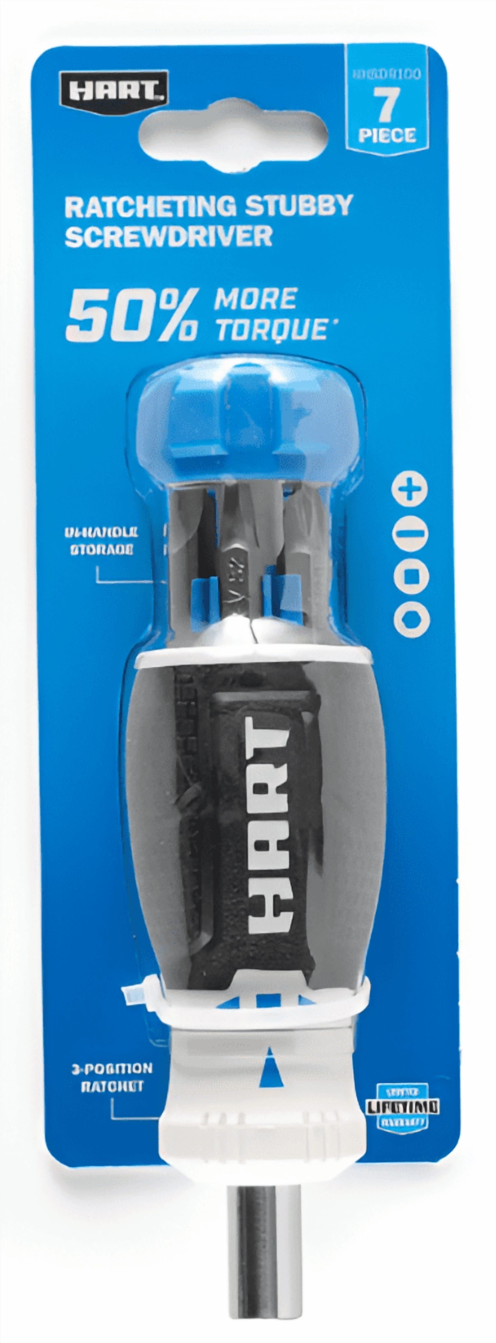 7-Piece Ratcheting Stubby Screwdriver with Comfort Grip Handle - Image 3