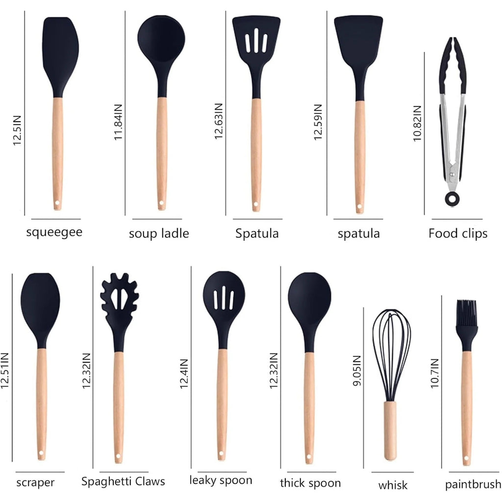 Silicone Cooking Utensils Set, BPA Free Pink Baking Tools Kitchen Knife 19 Pc
