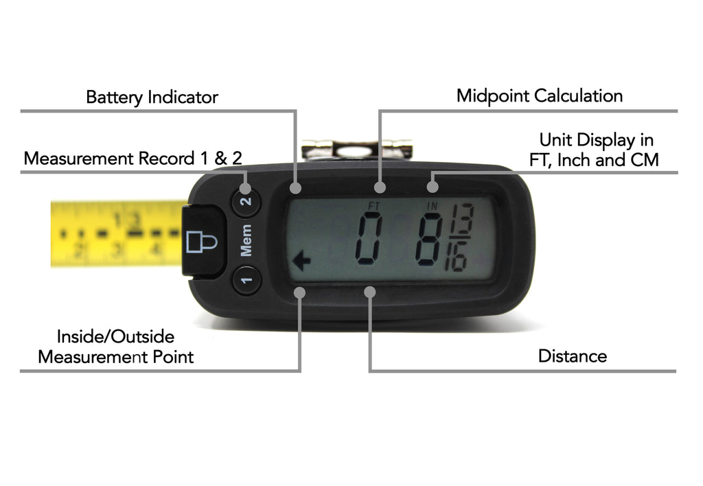 K-Digital Tape Measure 16 ft. Large LCD Screen Accurate SAE & Metric - Image 3