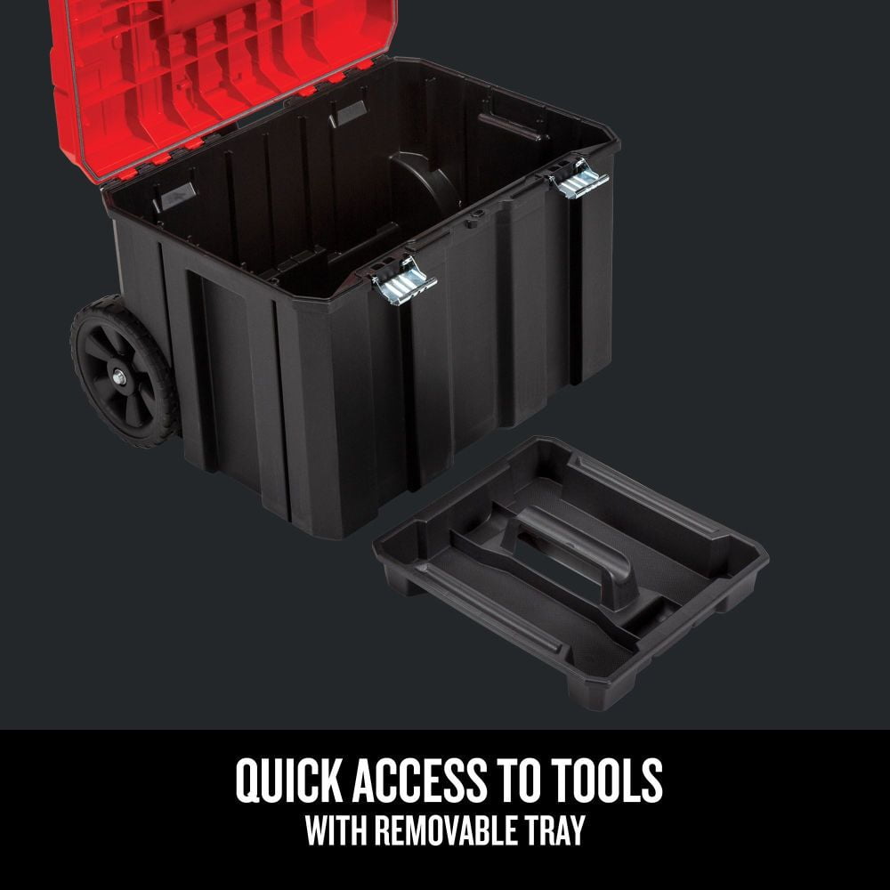 Craftsman VERSASTACK Wheeled Tool Box, Plastic, Red, 20 in W x 17 in D x 39 in H - Image 3