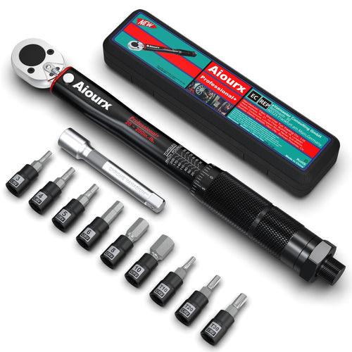 1/4 Inch Drive Click Torque Wrench Set 20-260 in.-lb. / 2.26-29.38 Nm 11 Pieces Black