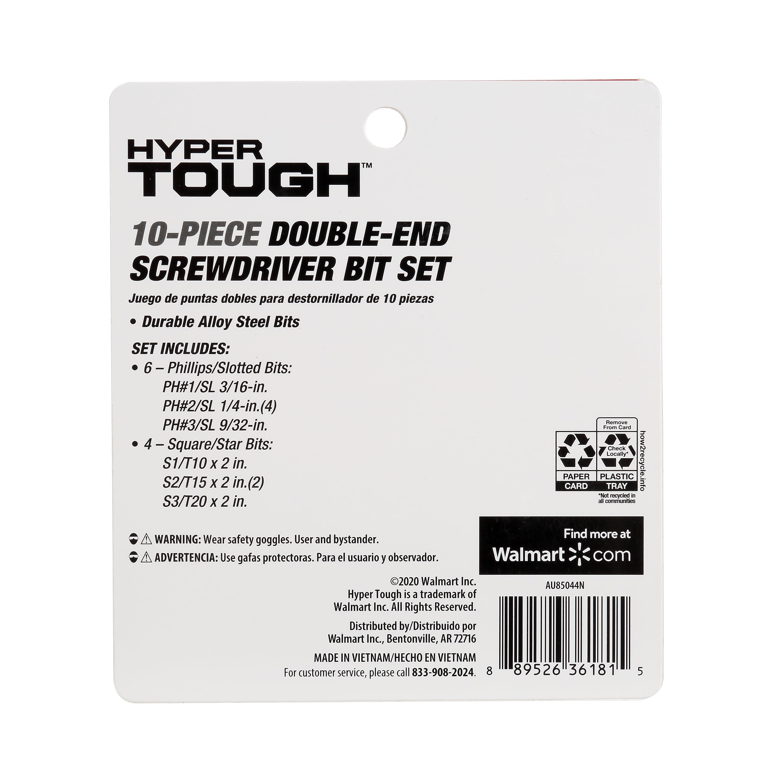 Hyper Tough 10 Piece 2 inch Double End Screwdriver Bits, Steel Material, New Condition - Image 4