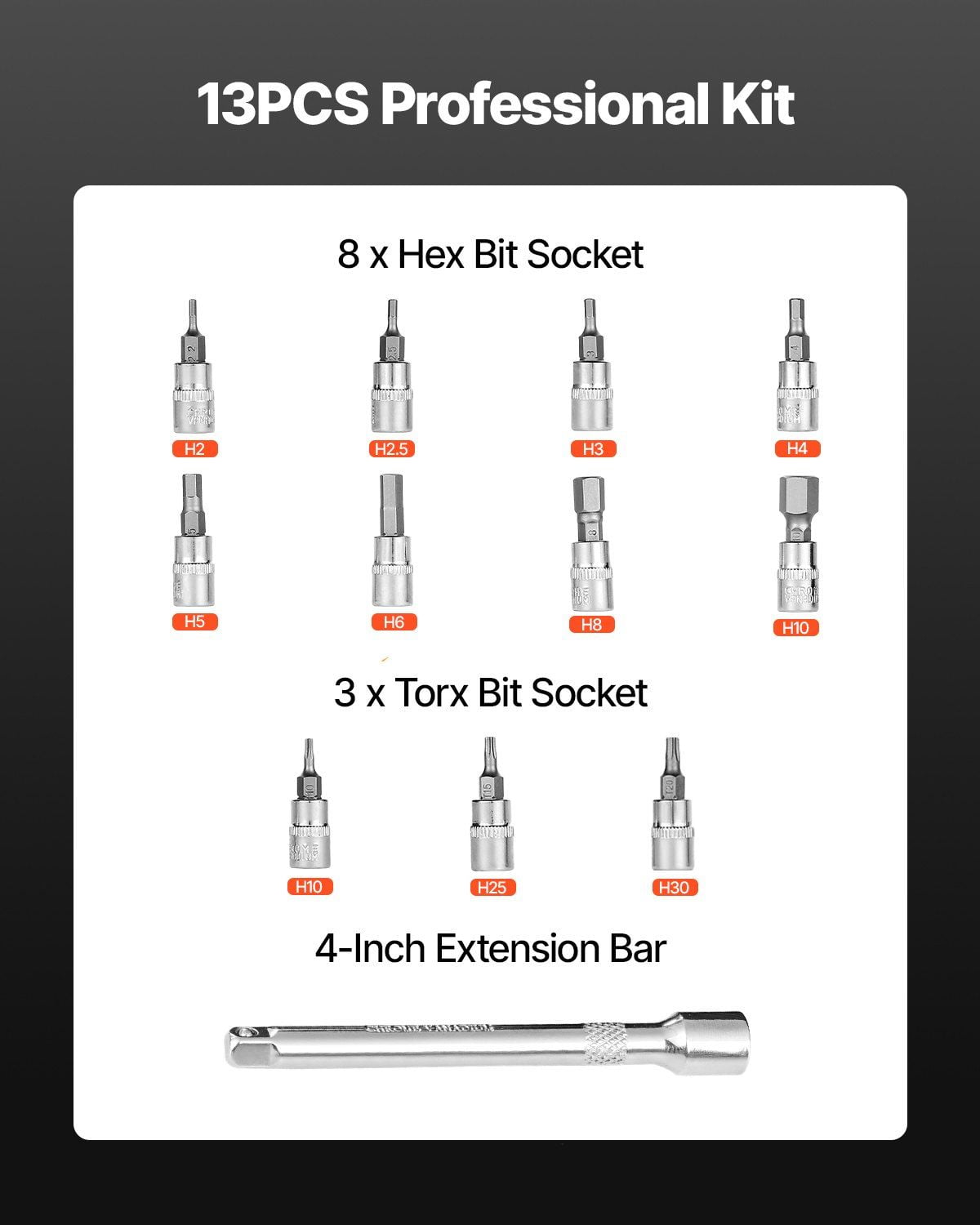 Click Torque Wrench Set 1/4 Inch Drive 20-200 Inch Pounds 2.3-22.6 Newton Meters 72-Tooth Dual Scale Orange Handle - Image 3