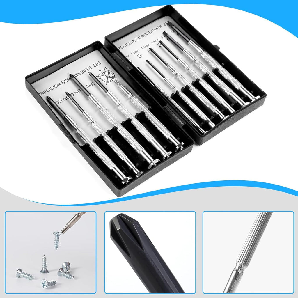 Rongsi 11 Pcs Small Precision Screwdriver Set, Tiny Screwdriver Set, Mini Screw Driver Kit with Slotted and Phillips Heads, Ideal for Watch, - Image 4