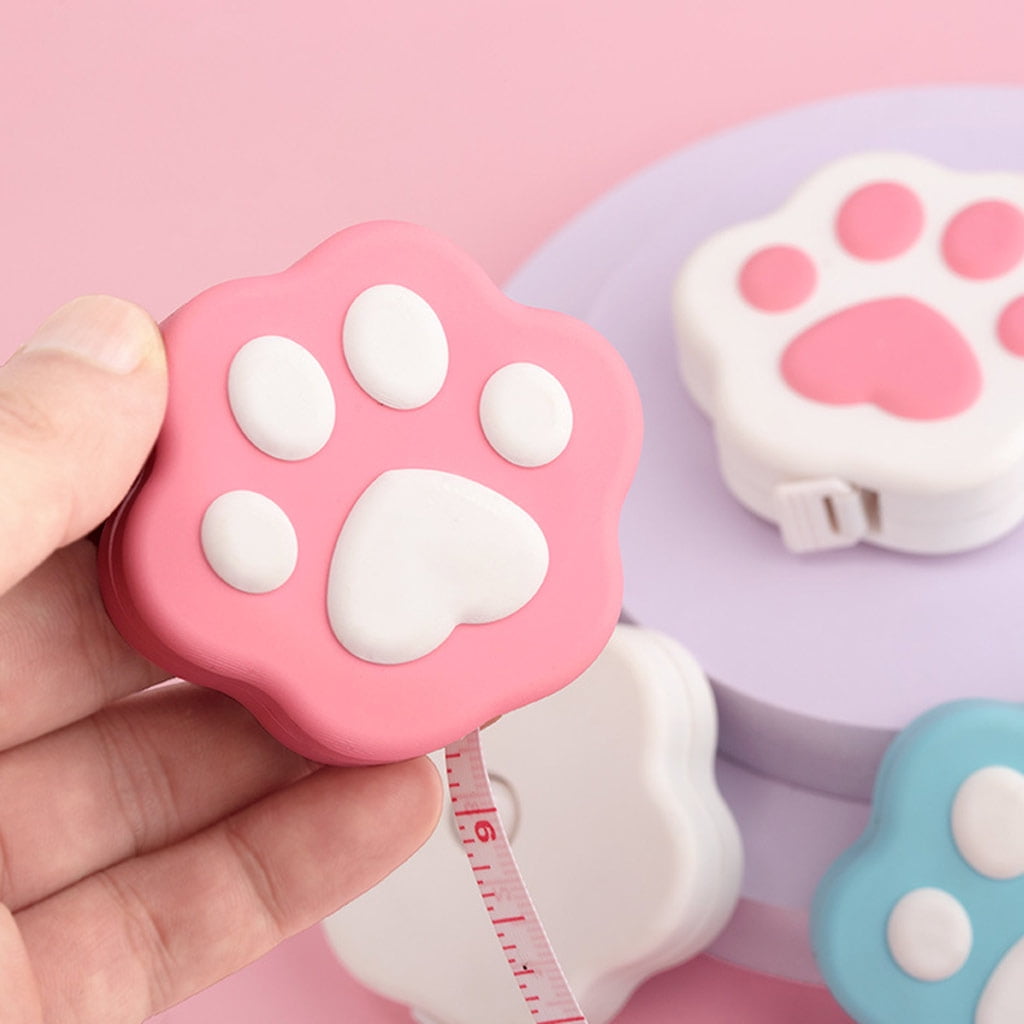 Portable Cartoon Body Measure Tape Lovely Kitten Paw-like Measuring Tape with Lock Pin/Push Button Mini Measuring Tape - Image 5