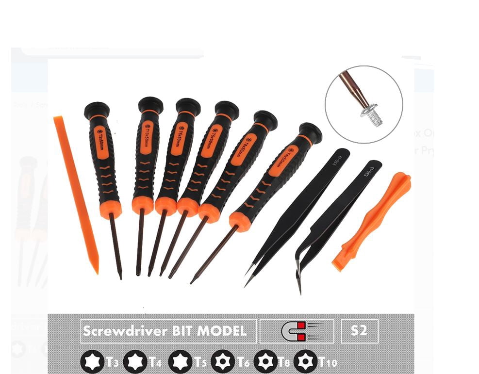 10 PCS Repair Screwdriver Set for Xbox One/ Controller, Non-slip Torx Security Screwdriver Tweezer Pry Repair Tool Kits - Image 5