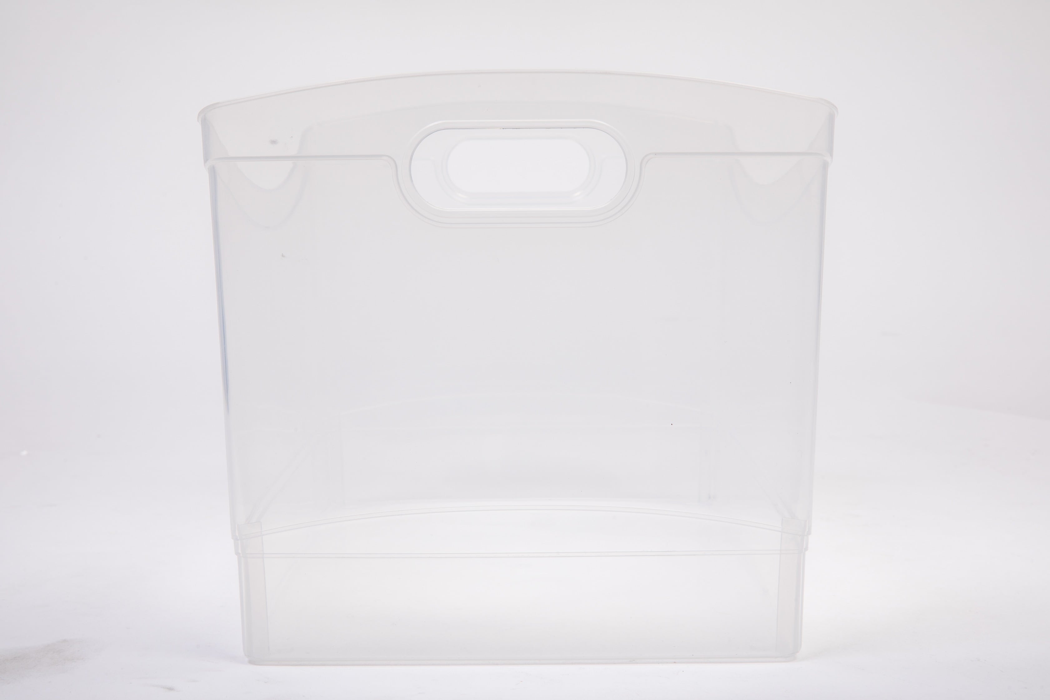 Clear Plastic Utility Storage Bin Organizer with Built-In Handles, Large Storage Container for Pantry, Closet, Cabinet and Shelf Organization, 15.3" x 10.4" x 9.8"