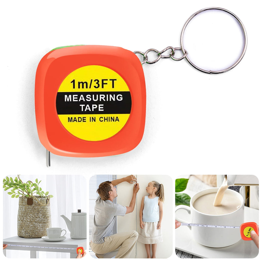 Tape 1m for Body Measurement Portable Small Auto Retractable Shell Flexible Keyring - Image 2