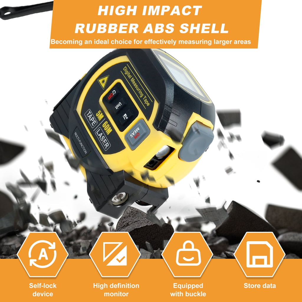 Almighty Ruler Self Locking Digital Tape Measure LED Display 3 in 1 Rangefinder Tape Measure Ruler Measuring Tape High Precision Almighty To - Image 2