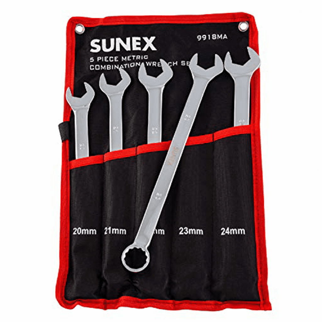 Sunex 9918MA 5pc Metric Full Polished V-Groove Combination Wrench Set - Image 6