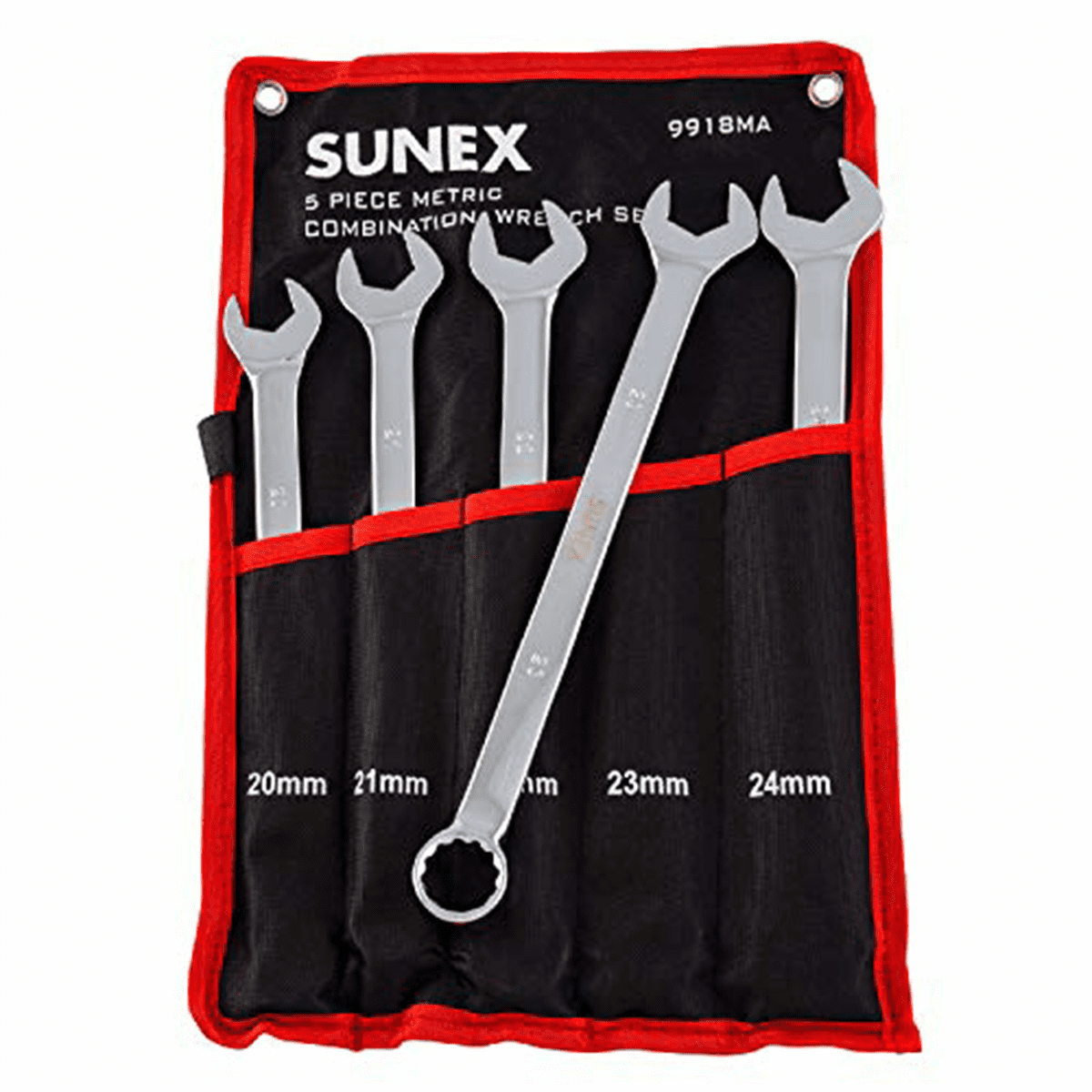 Sunex 9918MA 5pc Metric Full Polished V-Groove Combination Wrench Set - Image 6
