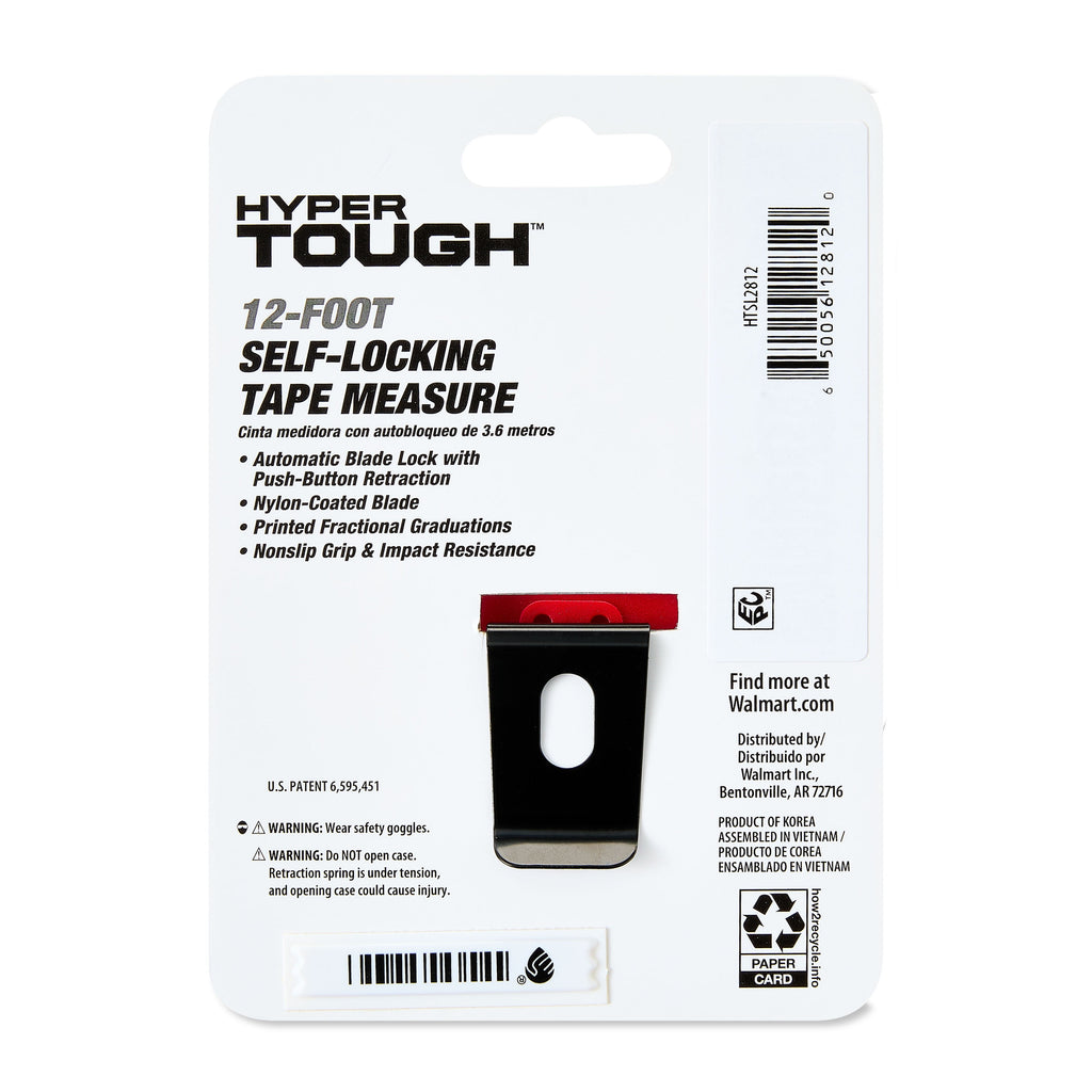 Hyper Tough 12ft. Self Lock Steel Tape Measure - Image 4