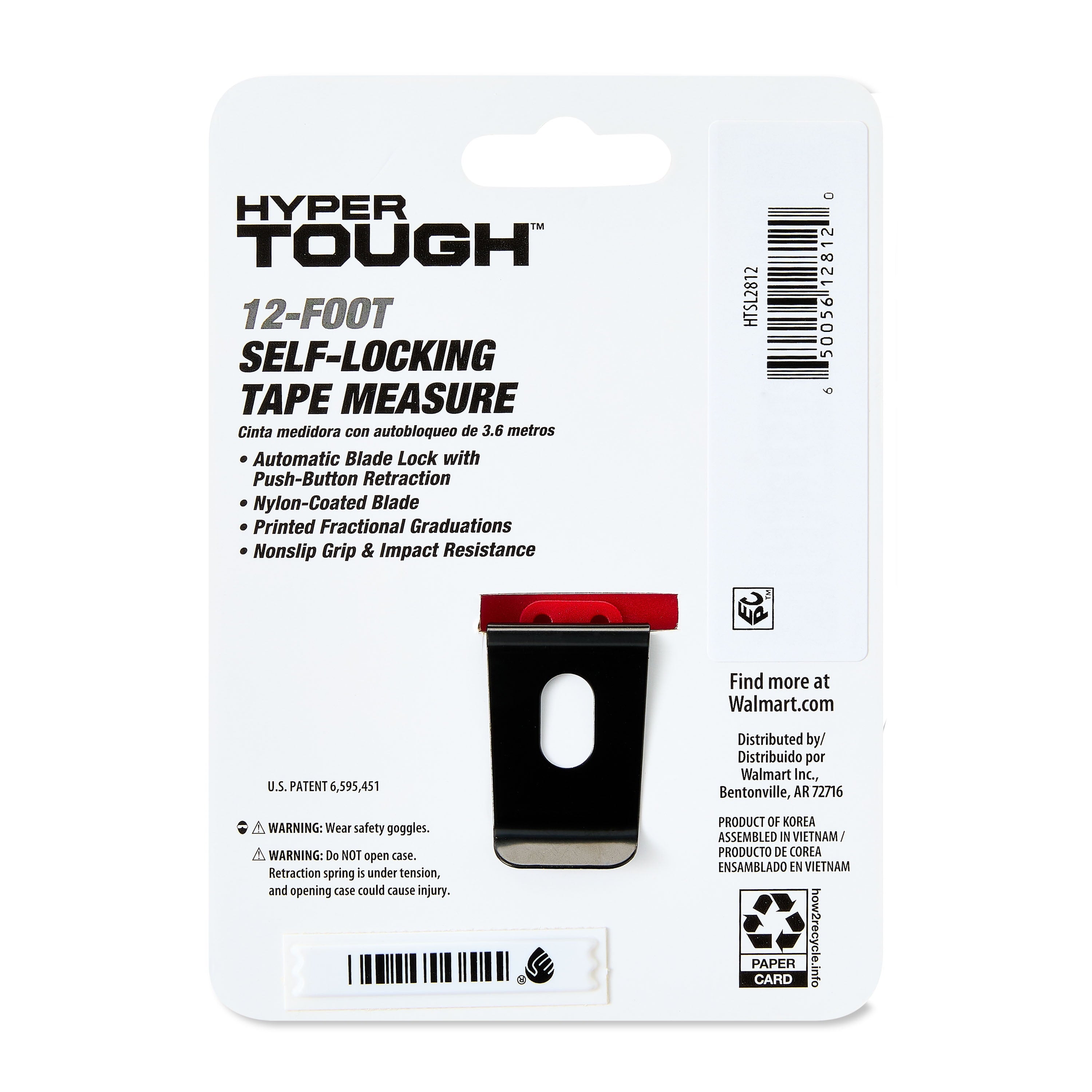 Hyper Tough 12ft. Self Lock Steel Tape Measure - Image 4