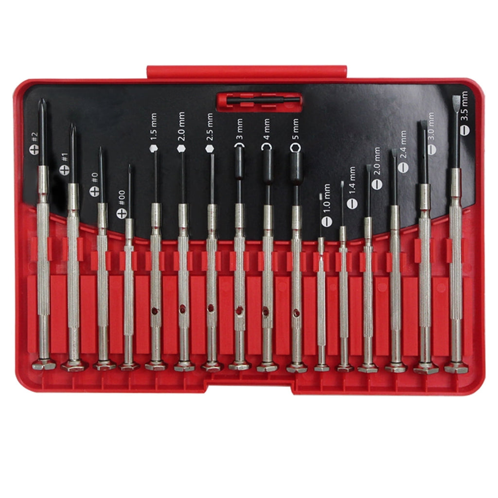 16Pcs Screwdriver Set with Case, Small Precision Screwdriver Kit, Flat head Phillips Hex Socket Head, Suitable for El...