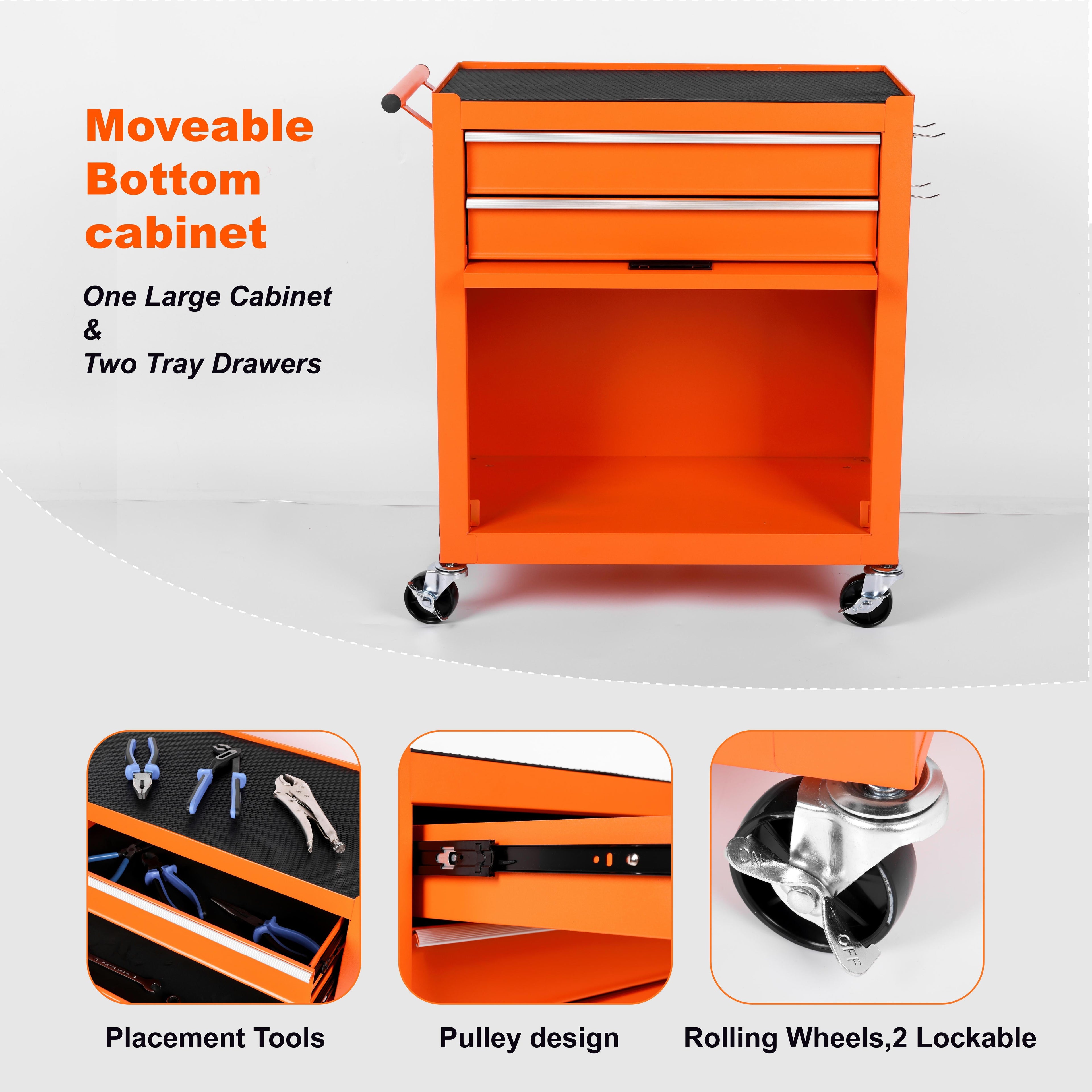8-Drawer on wheels, Rolling Chest & Cabinet Large Capacity with , Lockable Organizer for Garage Workshop Warehouse, H... - Image 4