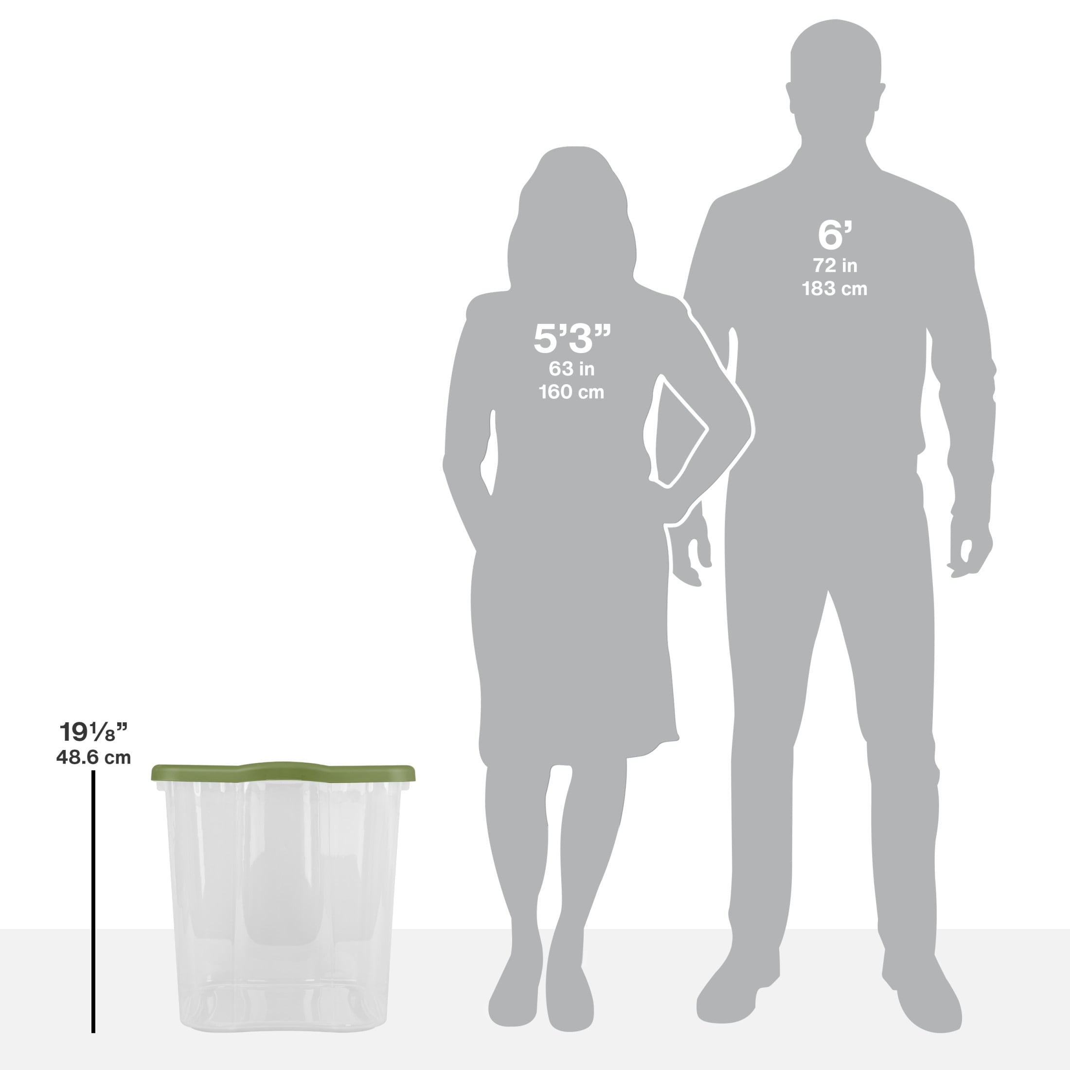 EZ Carry 95 Quart Extra-Large Storage Bin, Clear Plastic Storage Container with Full-Grip Handles, Green