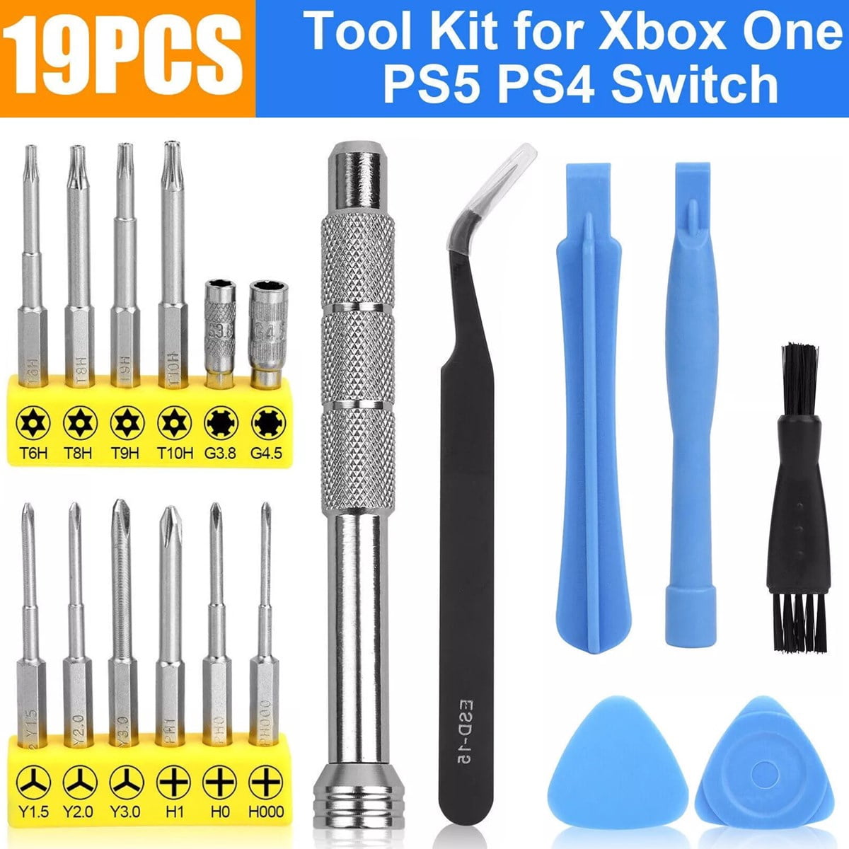 19-in-1 Cleaning & Repair Tool Kit For, Controllers Screwdriver Set for Console Compatible with, /Series/Elite/360, S...