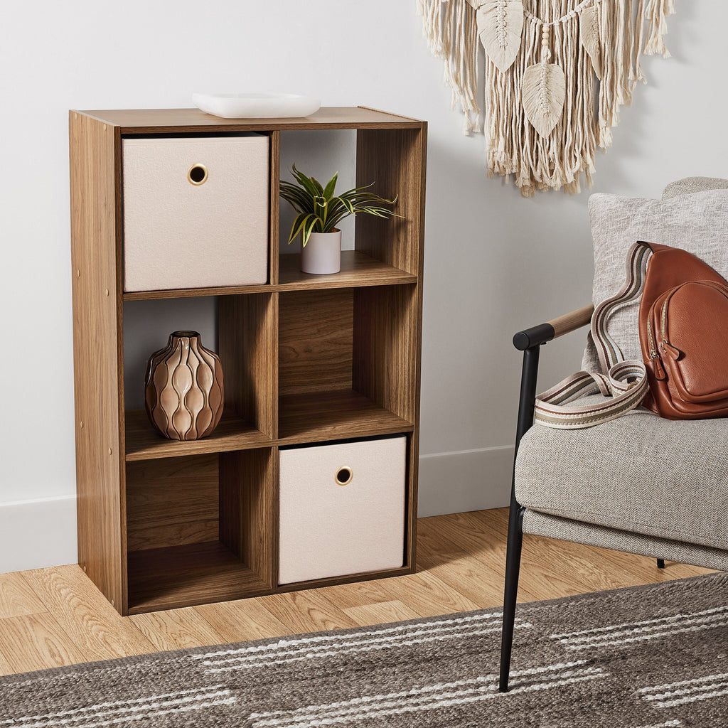 6 Cube Storage Organizer, White Portable for Home