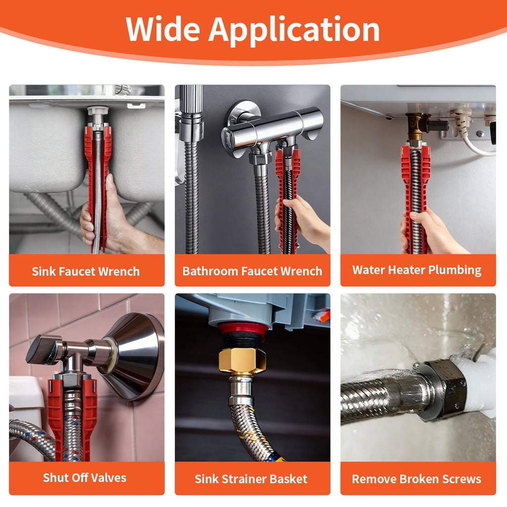 Faucet Removal Tool for Tight Spaces,Adjustable Plumbing Repair Tool and Faucet Set for , Bathroom and Kitchen - Image 6