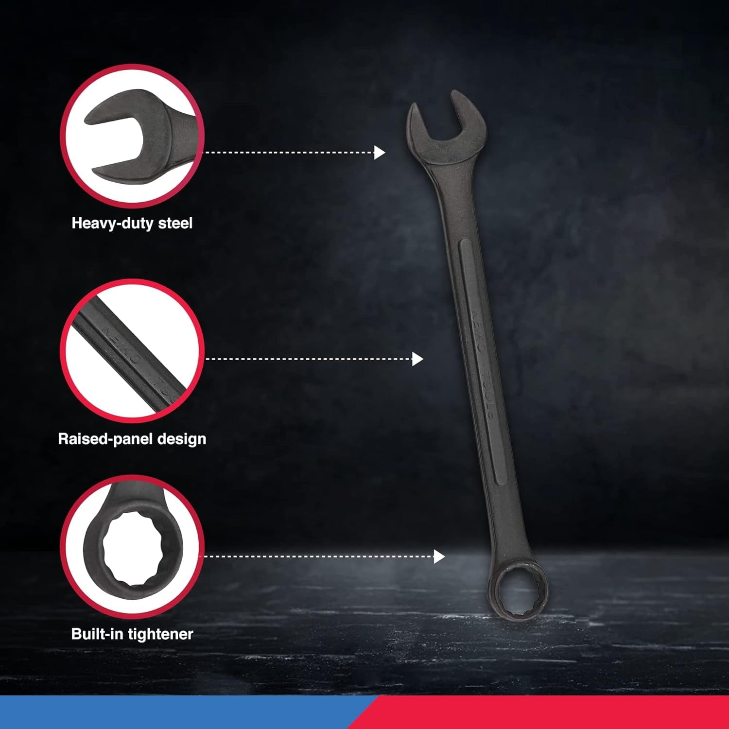 Neiko 03575A Jumbo Combination Wrench Set | 16 Piece | MM | 6 mm to 32 mm | Raised Panel Construction - Image 2