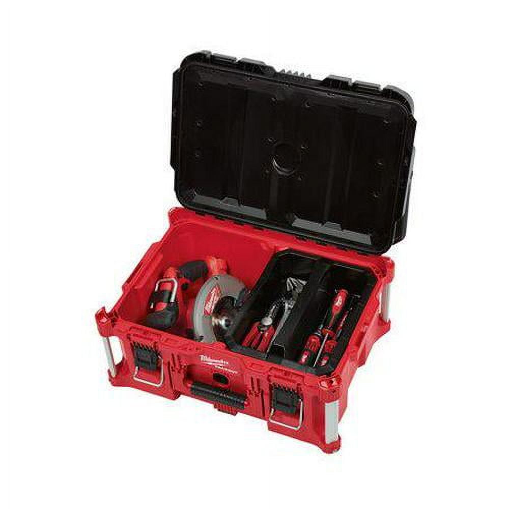 Milwaukee Tool PACKOUT Large Tool Box, Polymer, Black/Red, 22 in W x 16-1/4 in D x 11 in H - Image 3