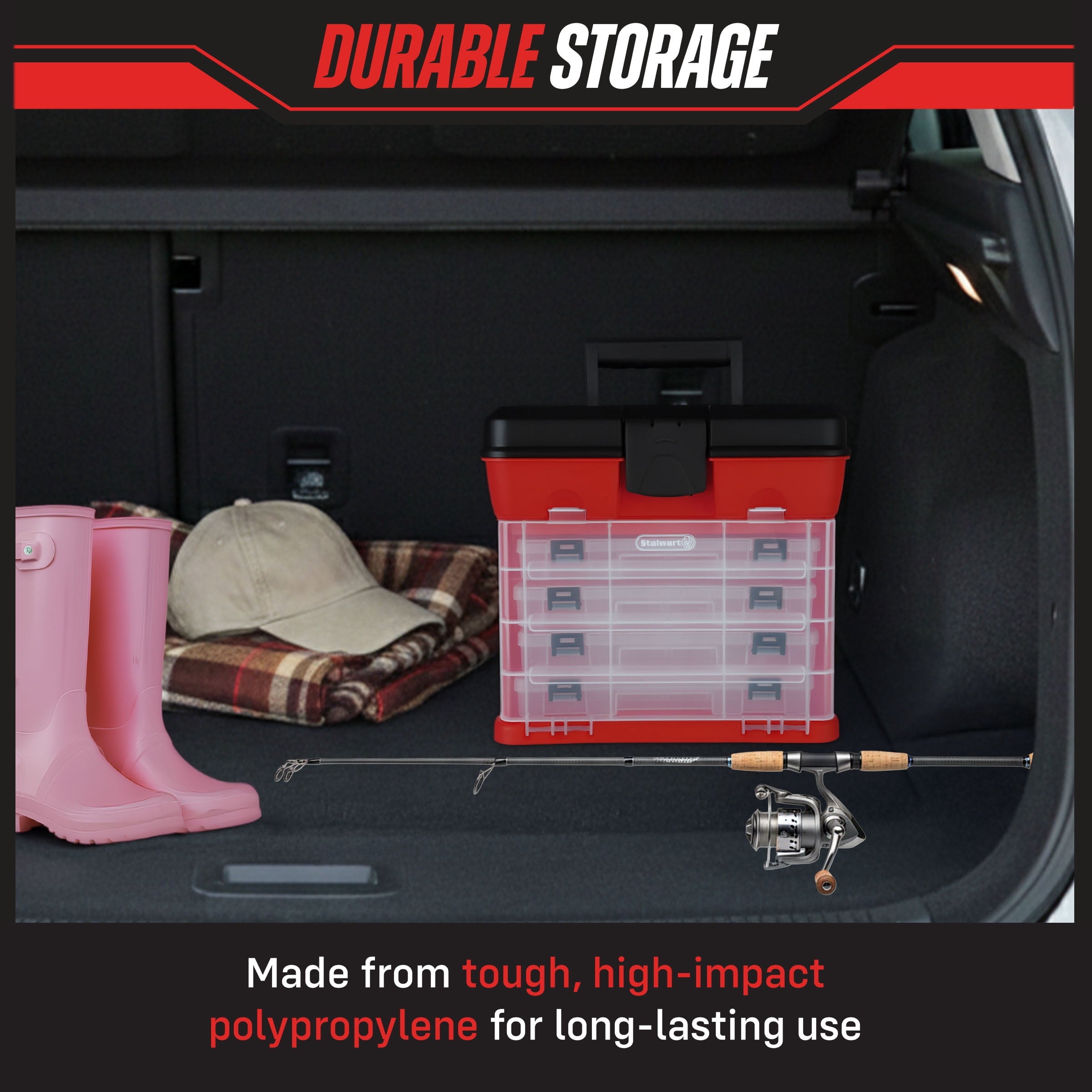 Portable Tool Storage Box - Small Parts Organizer with 4 Trays - Image 4