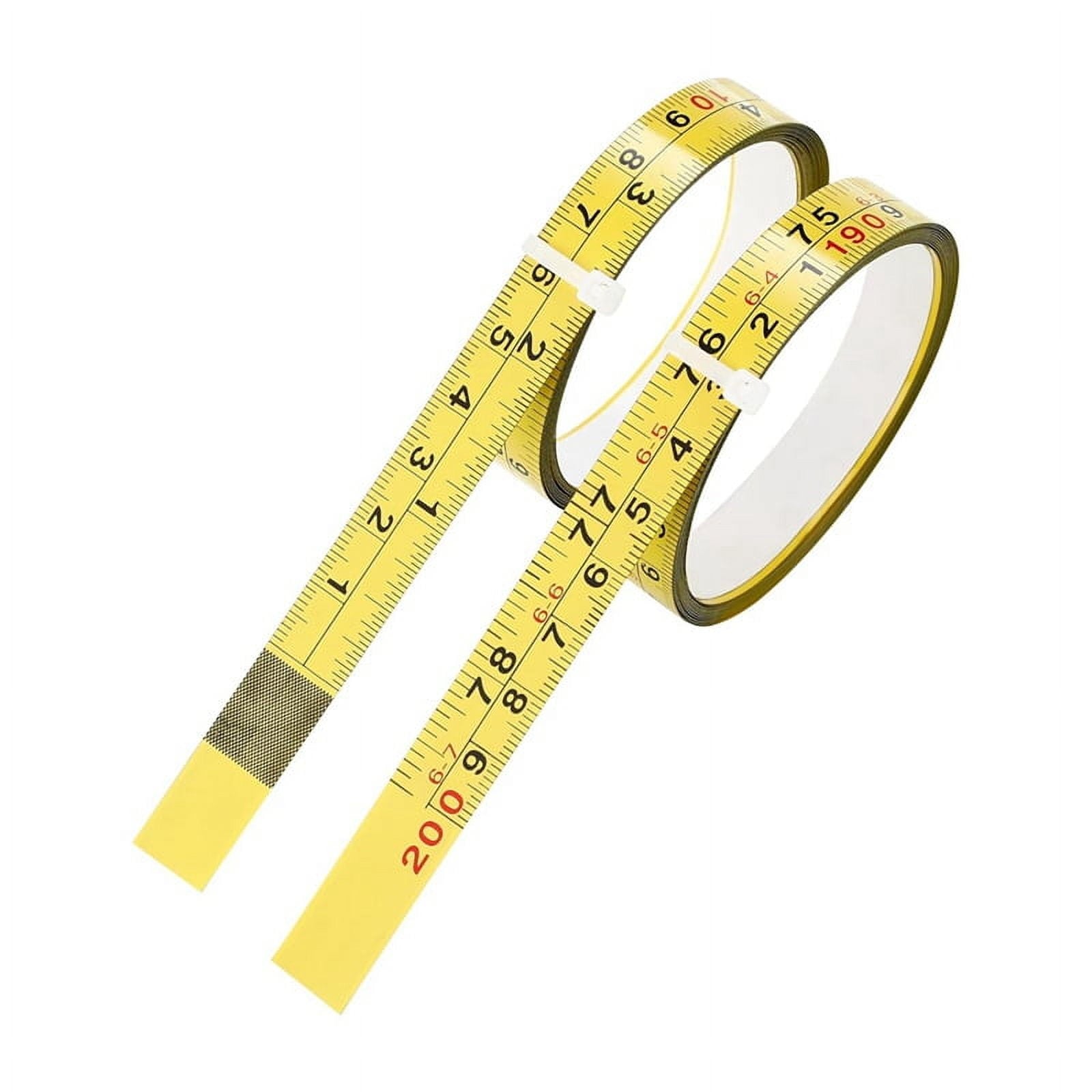 2 Steel Self-Adhesive Measuring Tape, Right to Left Reading 200cm or 78-Inch Imperial and Metric Ruler Tape