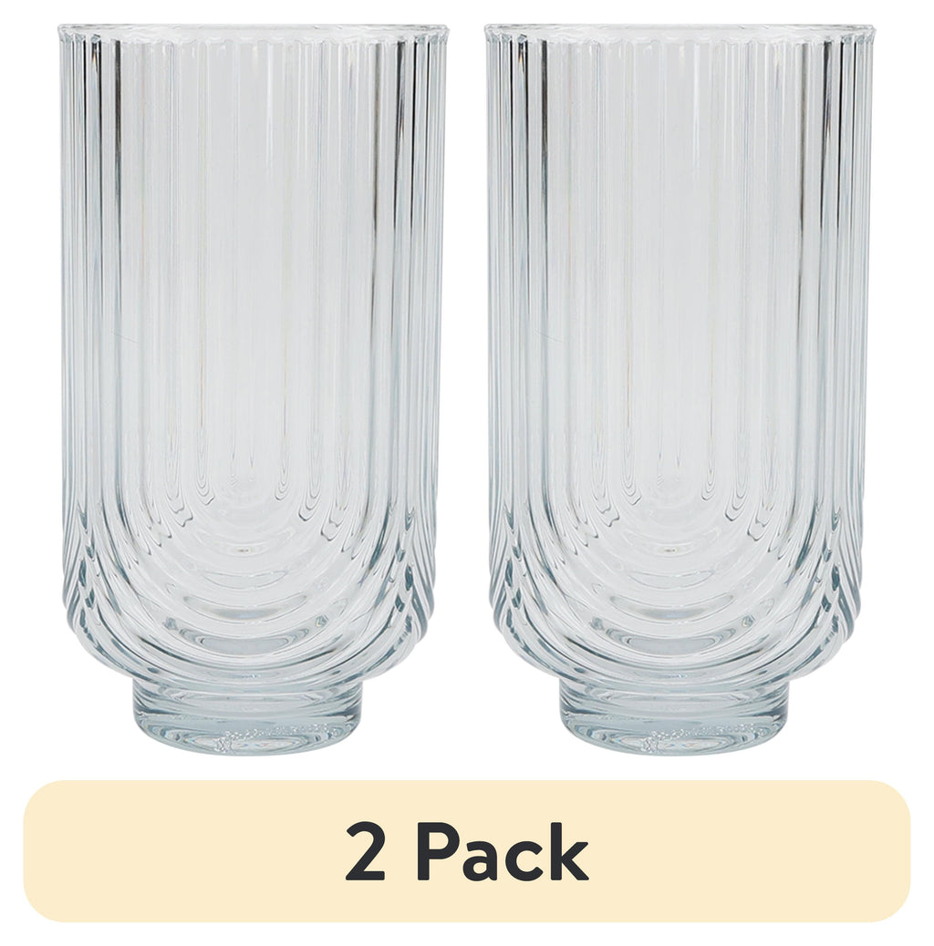 (2 pack) Better Homes &amp; Gardens 21-Ounce Tritan Tall Ribbed Arch Tumbler, Teal