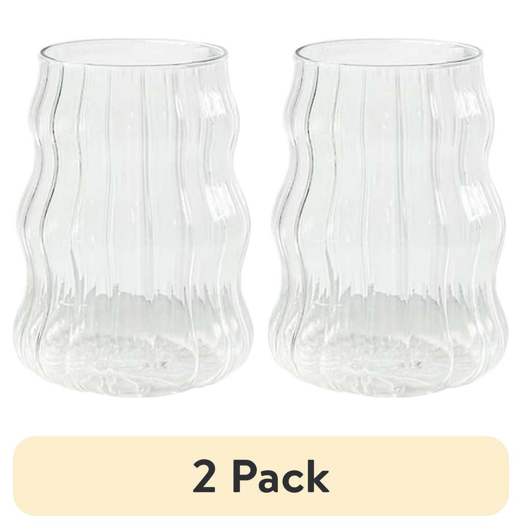 (2 pack) Better Homes &amp; Gardens Fluted Bubble Glass Clear