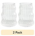 (2 pack) Better Homes &amp; Gardens Fluted Bubble Glass Clear