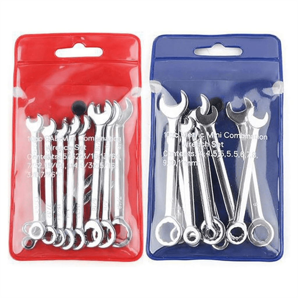 20 Pcs Open End Wrench Set, Mini Metric SAE Combination Set Thin, Ratchet Wrenches Mul pwm25