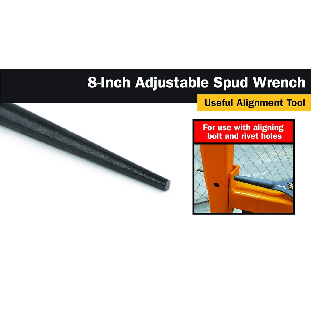 8 Inch Adjustable Chrome Vanadium Steel Construction Spud Wrench Head Size with 10 Inch Overall Length for Added Leve... - Image 5